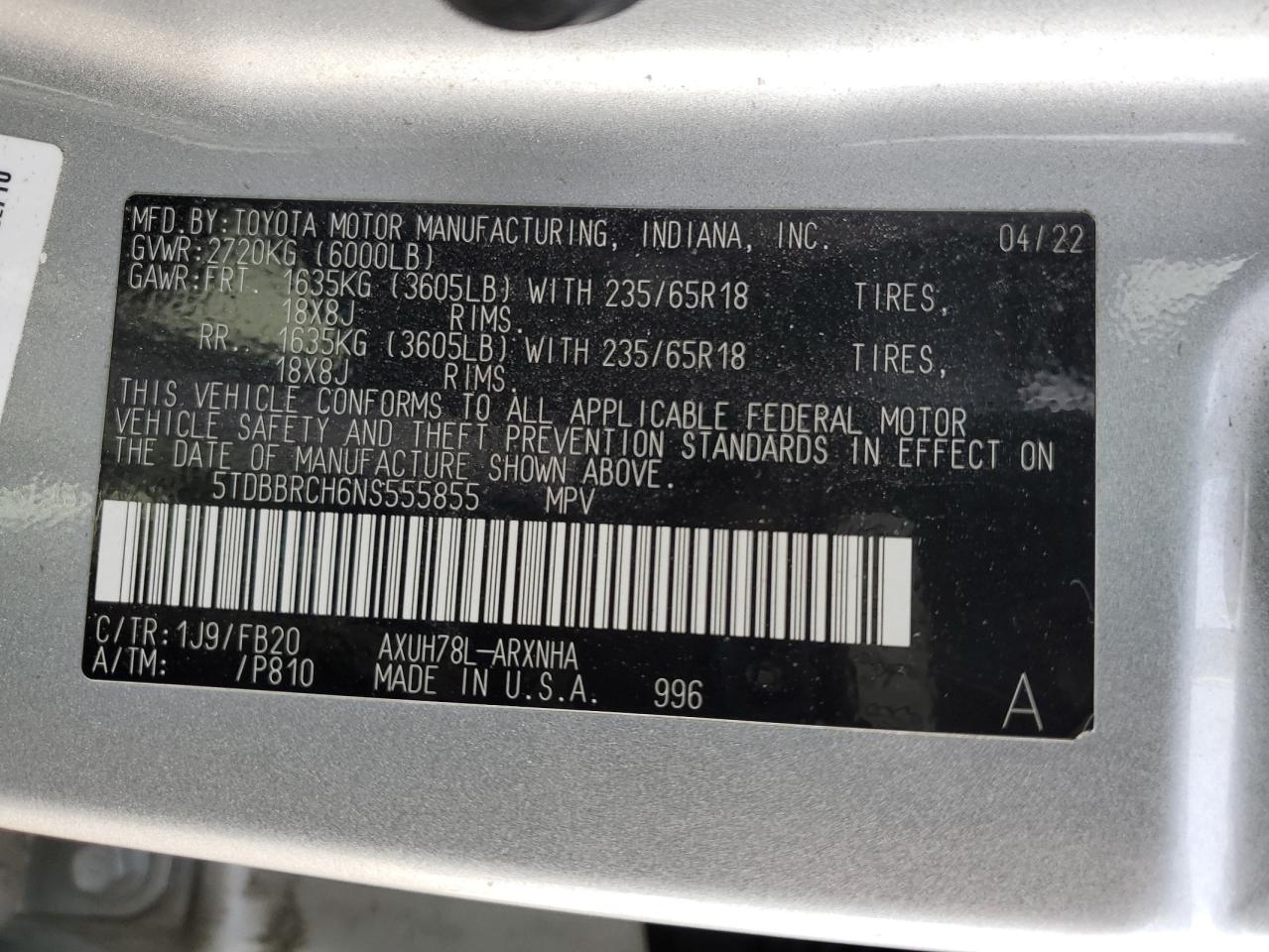 Toyota Highlander Hybrid Le Image 13