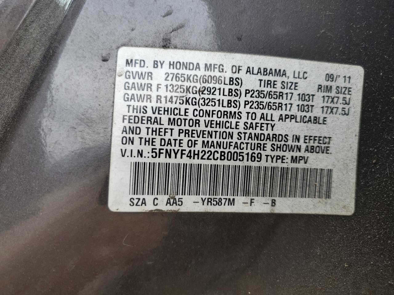 Honda Pilot Lx Image 2