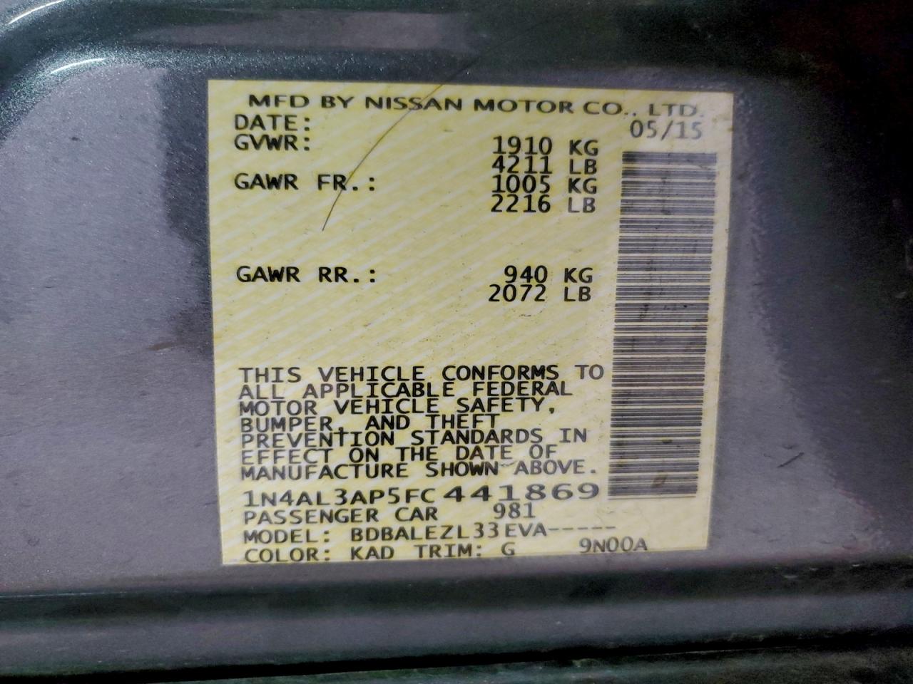 Nissan Altima 2.5 Image 9