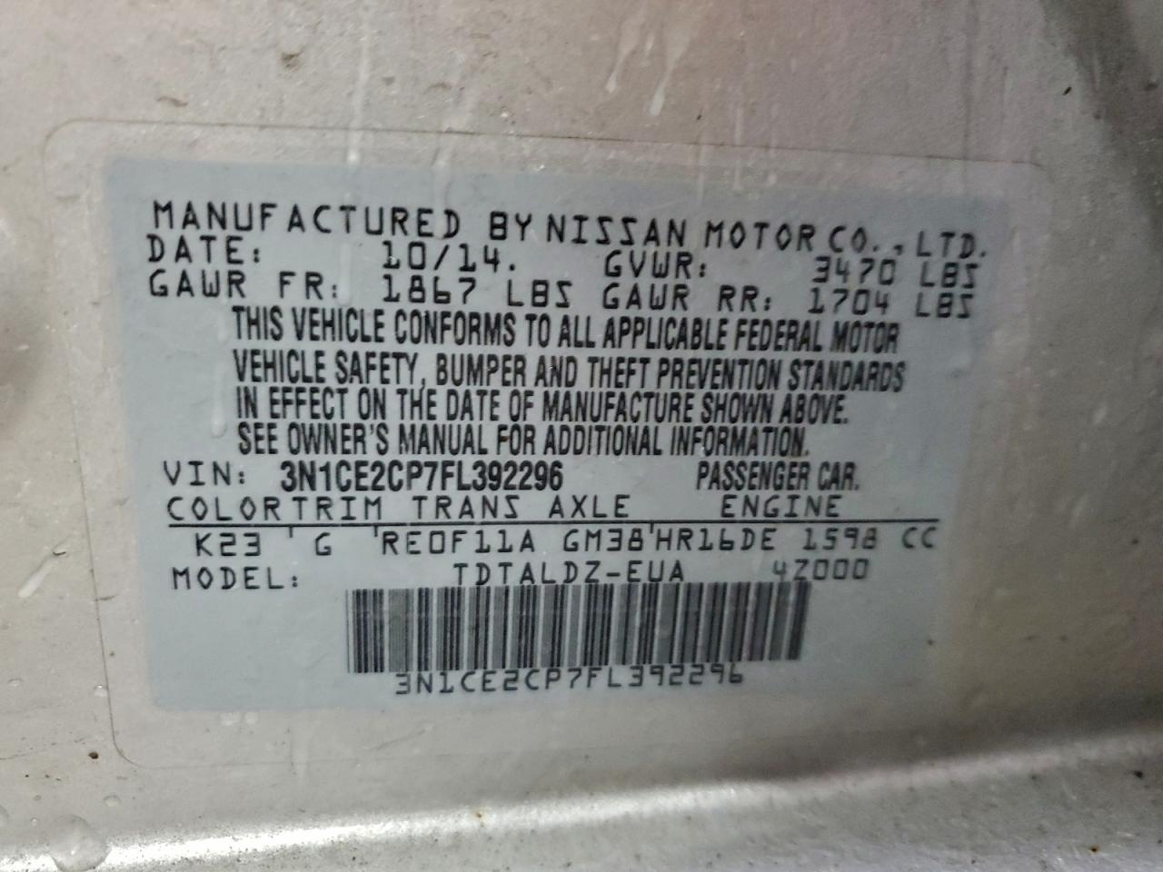 Nissan Versa S Image 7