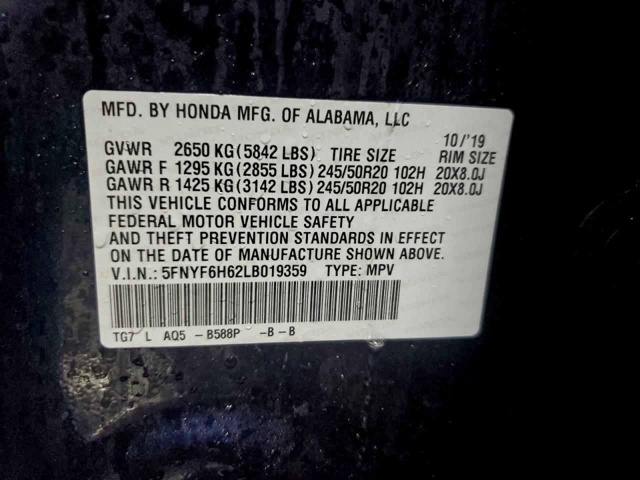 Honda Pilot Touring Image 2