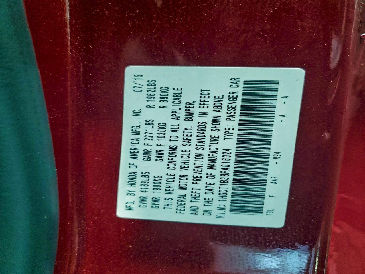 Honda Accord Lx-s Image 11